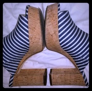 Charles David Platform Block Heel Slides